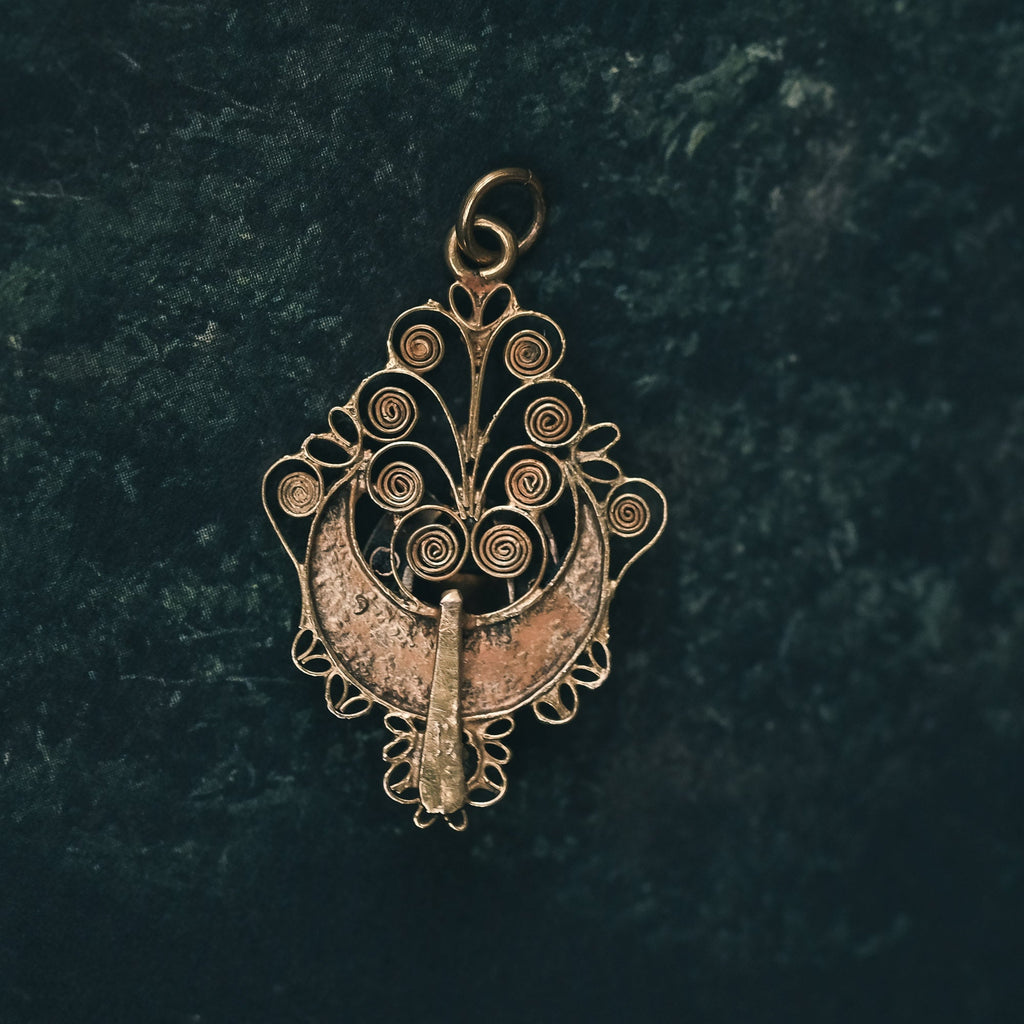 Victorian Crescent & Horseshoe Pendant - Lost Owl Jewelry