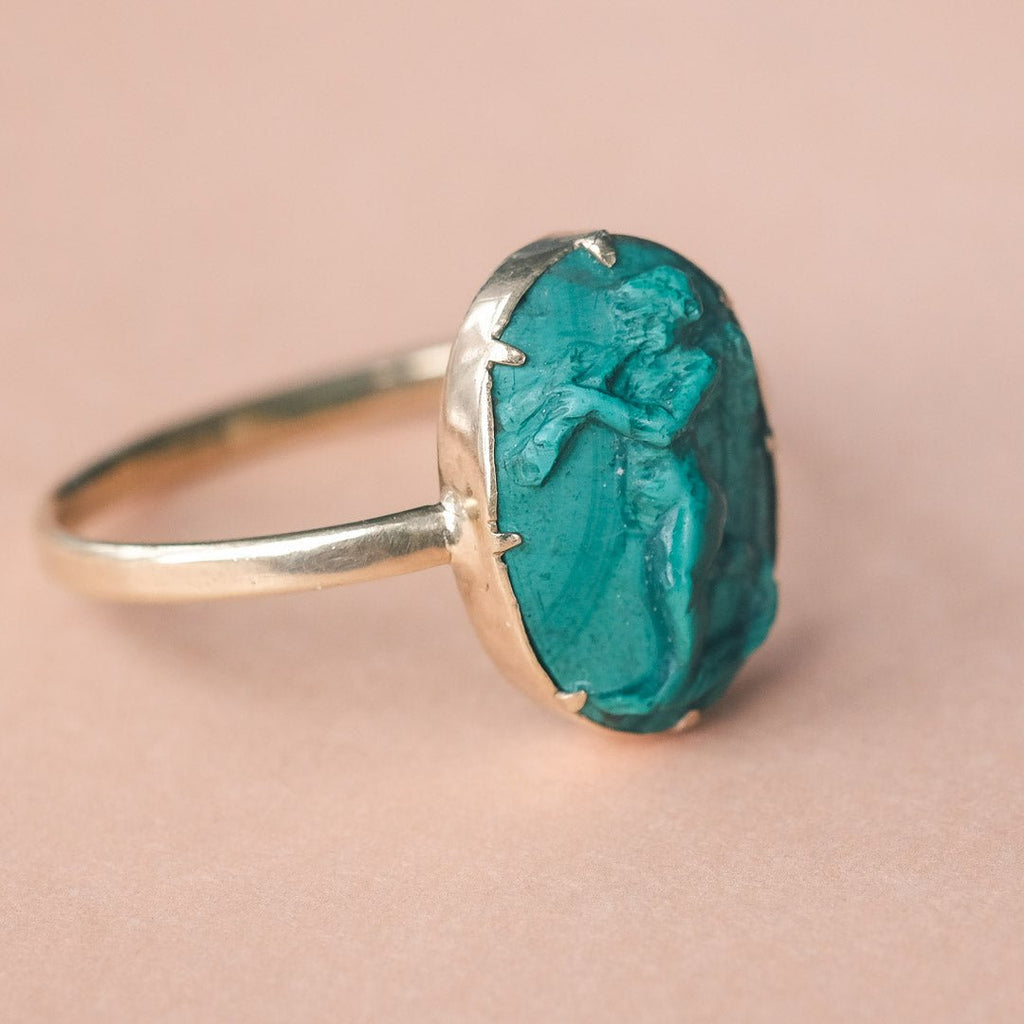 Victorian Cupid Cameo Ring - Lost Owl Jewelry