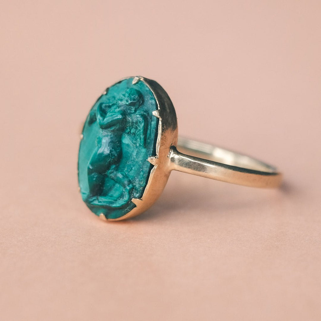 Victorian Cupid Cameo Ring - Lost Owl Jewelry