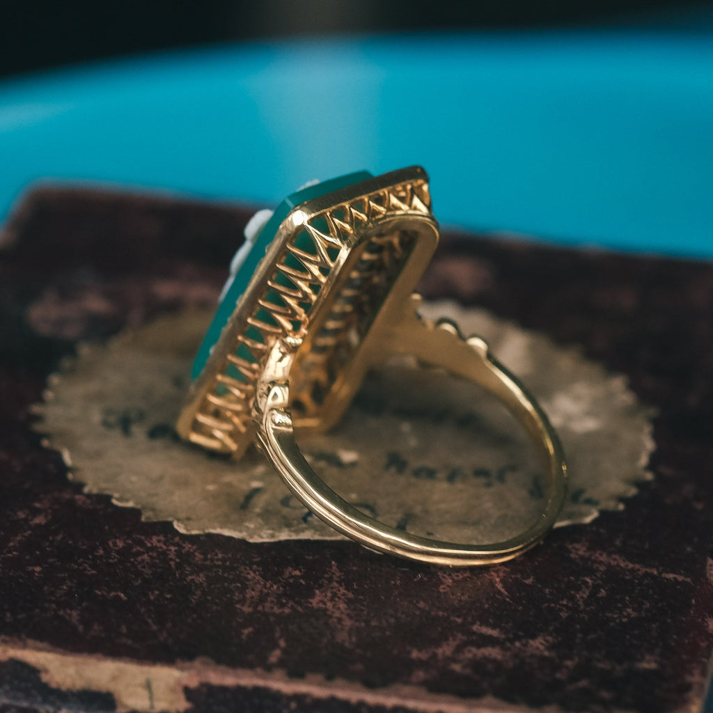 Victorian Cupid & Psyche Cameo Ring - Lost Owl Jewelry