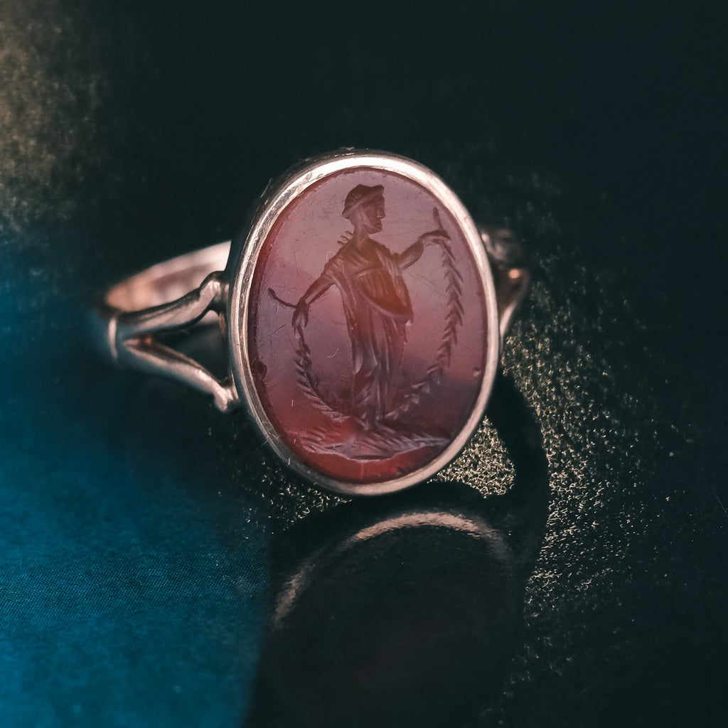 Victorian Daphne Intaglio Ring - Lost Owl Jewelry