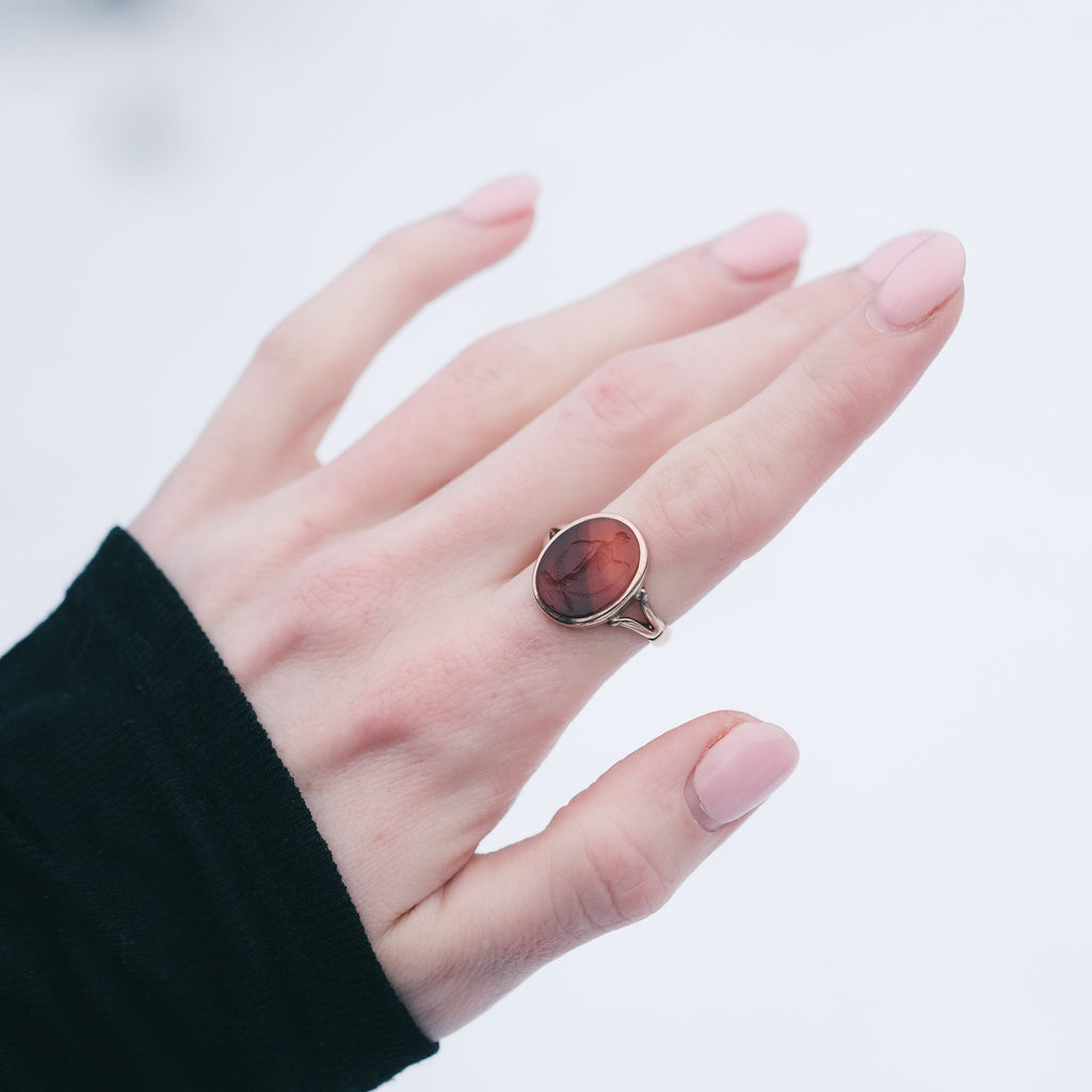 Victorian Daphne Intaglio Ring - Lost Owl Jewelry