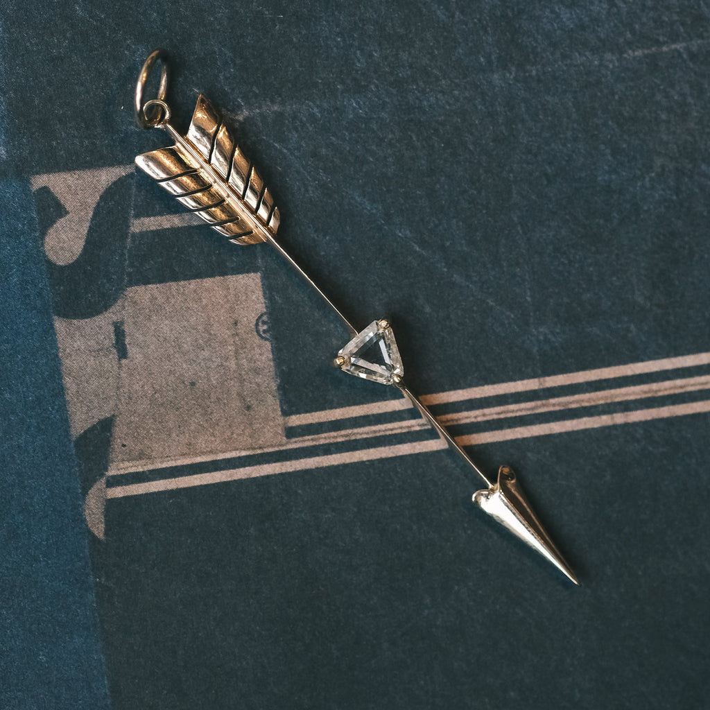 Victorian Diamond Arrow Pendant - Lost Owl Jewelry