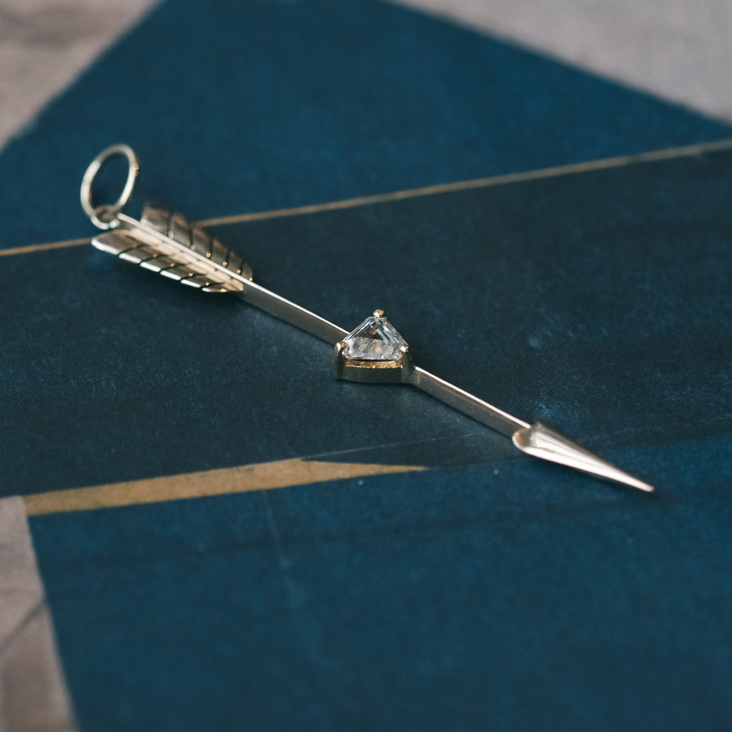 Victorian Diamond Arrow Pendant - Lost Owl Jewelry