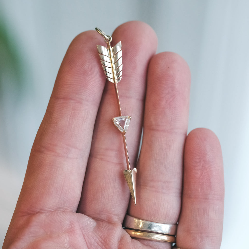 Victorian Diamond Arrow Pendant - Lost Owl Jewelry