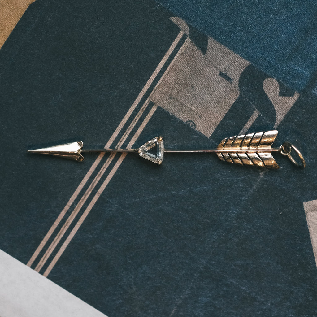 Victorian Diamond Arrow Pendant - Lost Owl Jewelry