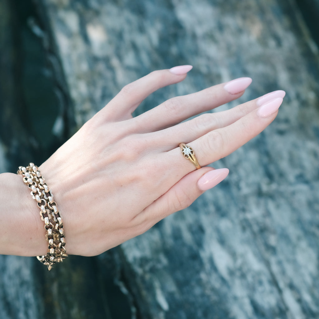 Victorian Diamond Belcher Ring - Lost Owl Jewelry