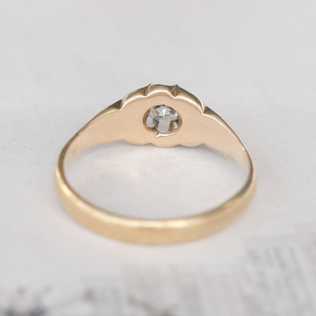 Victorian Diamond Belcher Ring - Lost Owl Jewelry