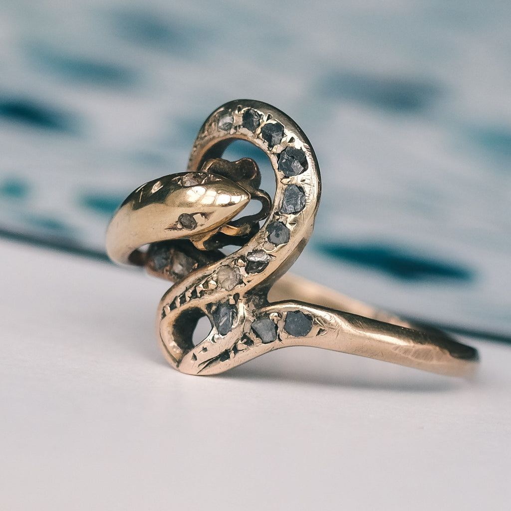 Victorian Diamond Snake Ring – Lost Owl Jewelry
