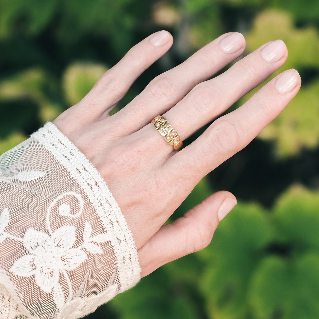 Victorian Diamond Snowflake Ring - Lost Owl Jewelry