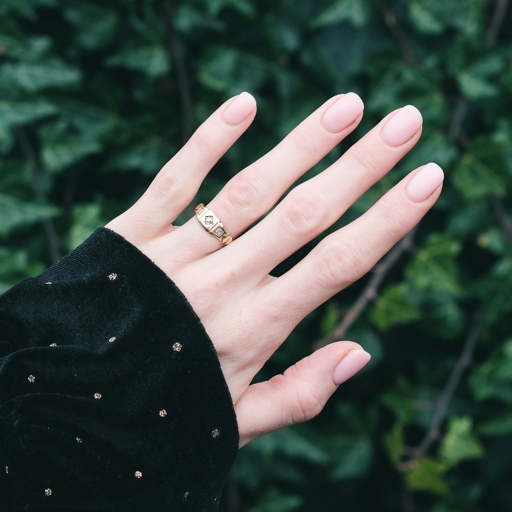 Victorian Diamond Trilogy Ring - Lost Owl Jewelry