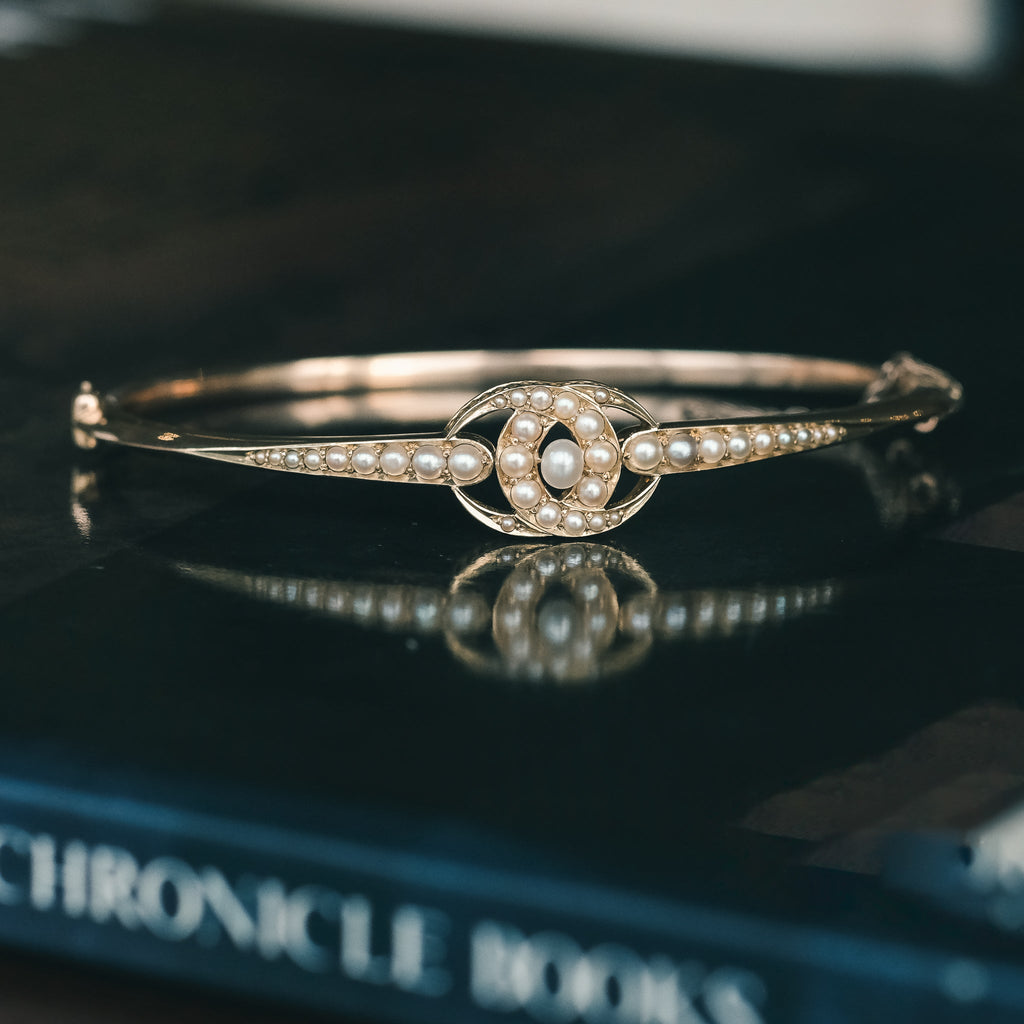 Victorian Double Crescent Bangle - Lost Owl Jewelry