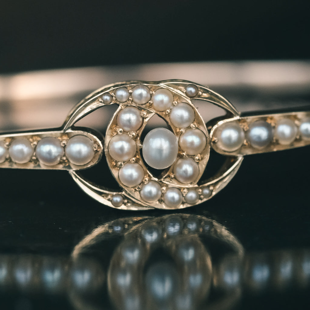 Victorian Double Crescent Bangle - Lost Owl Jewelry