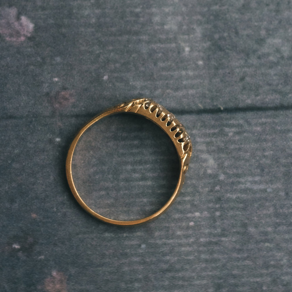 Victorian Double Row Diamond Ring - Lost Owl Jewelry