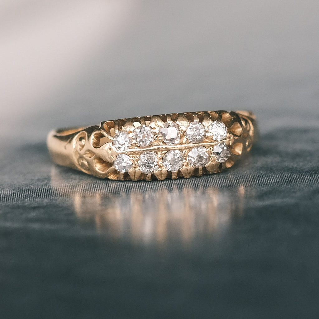 Victorian Double Row Diamond Ring - Lost Owl Jewelry