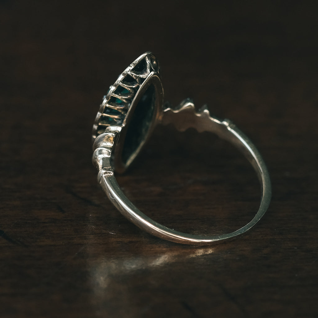 Victorian Emerald Marquise Ring - Lost Owl Jewelry