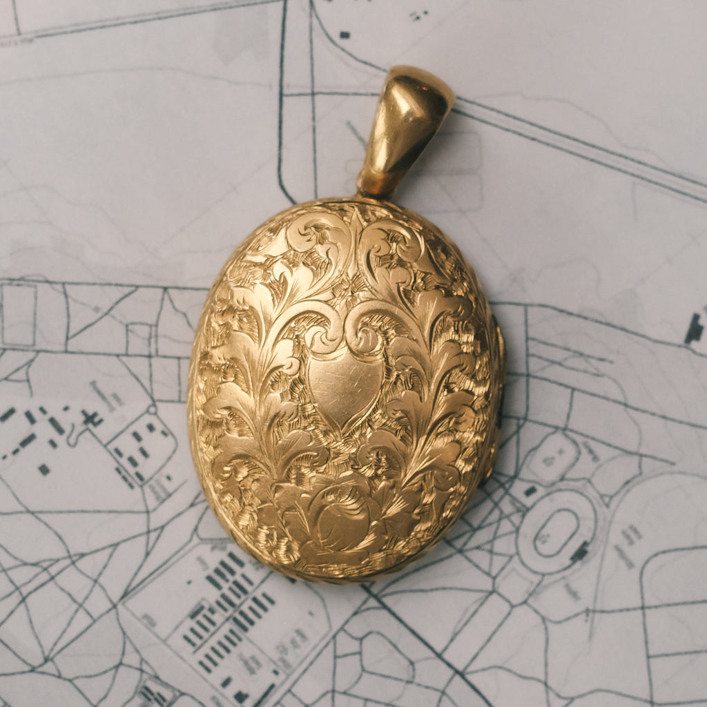 Victorian Engraved Locket - Lost Owl Jewelry