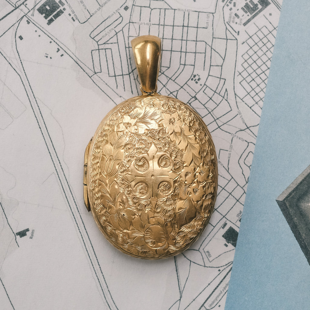 Victorian Engraved Locket - Lost Owl Jewelry