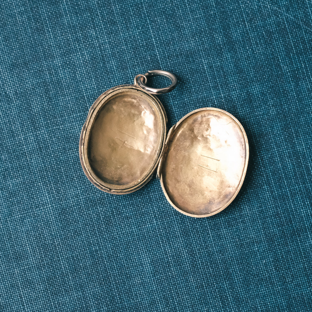 Victorian Engraved Oval Locket - Lost Owl Jewelry