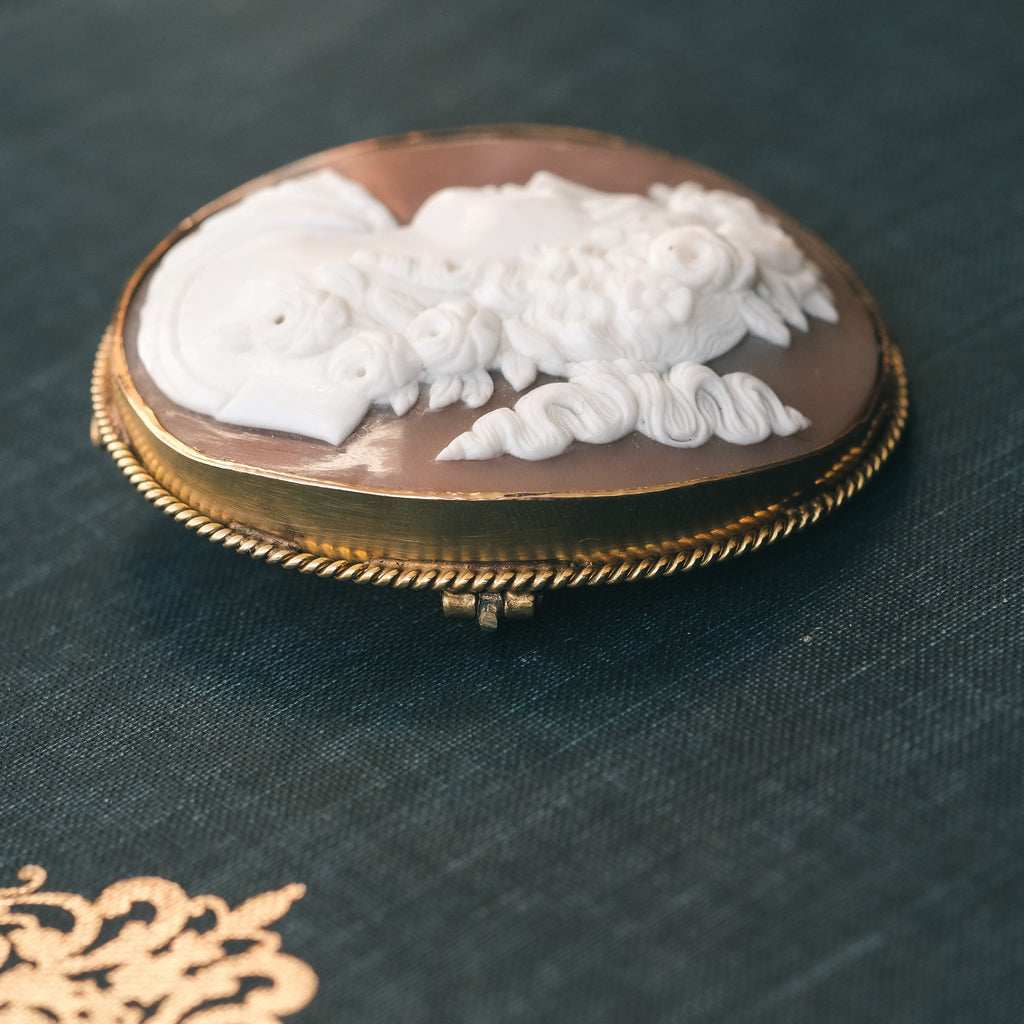 Victorian Flora Cameo Brooch - Lost Owl Jewelry