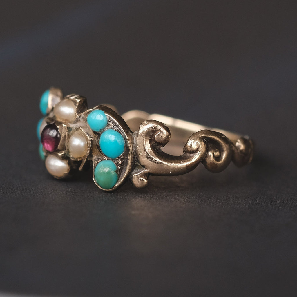 Victorian Flower Cluster Ring - Lost Owl Jewelry