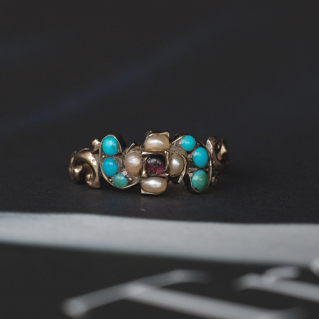 Victorian Flower Cluster Ring - Lost Owl Jewelry