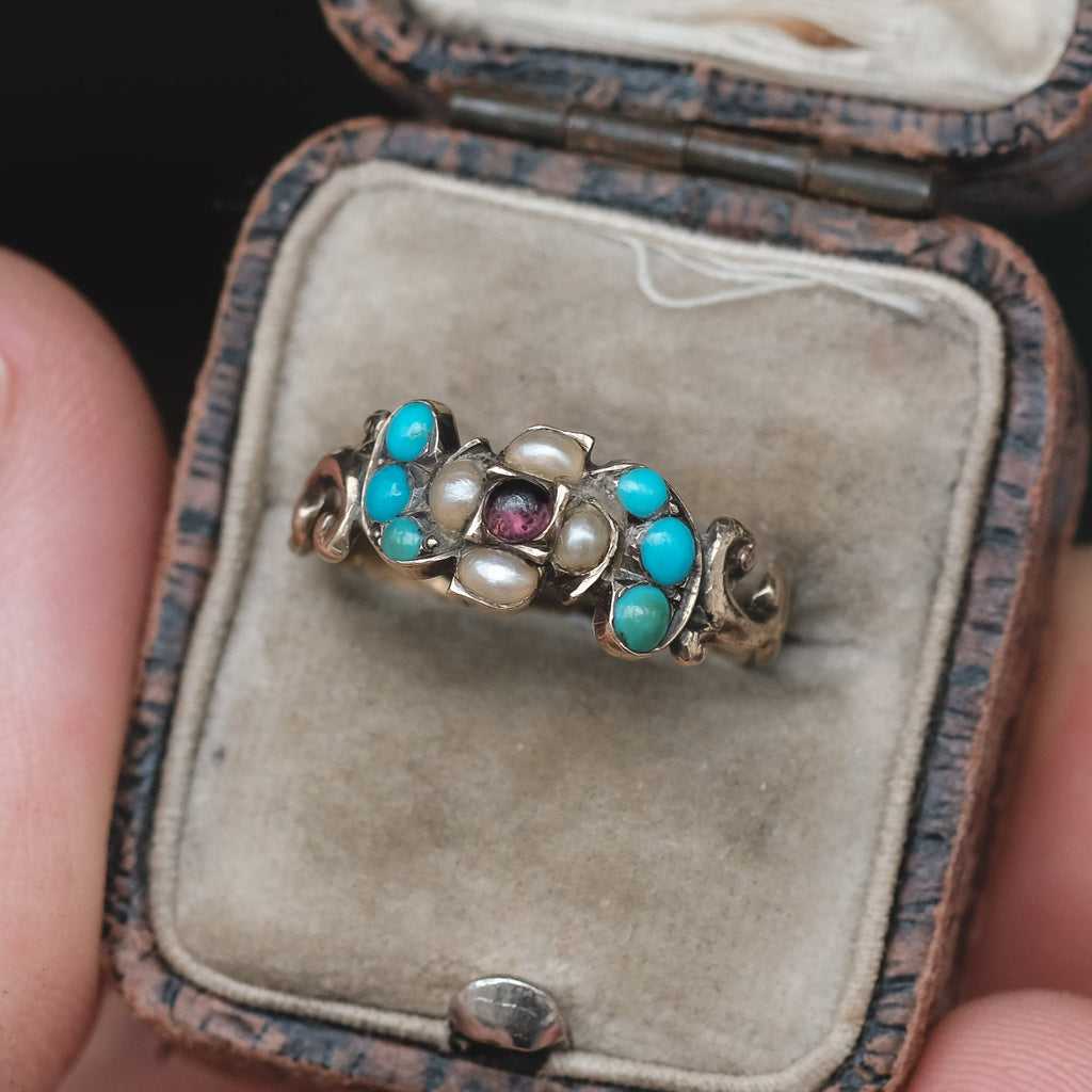 Victorian Flower Cluster Ring - Lost Owl Jewelry