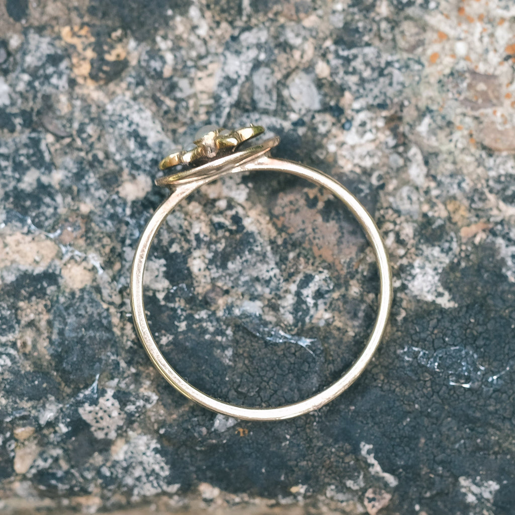 Victorian Flower Disc Ring - Lost Owl Jewelry