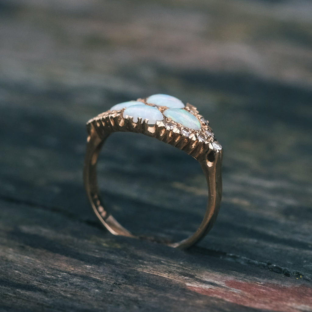 Victorian Four Opal Eye Ring – Lost Owl Jewelry