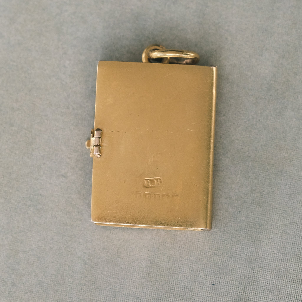 Victorian Gold Book Locket - Lost Owl Jewelry