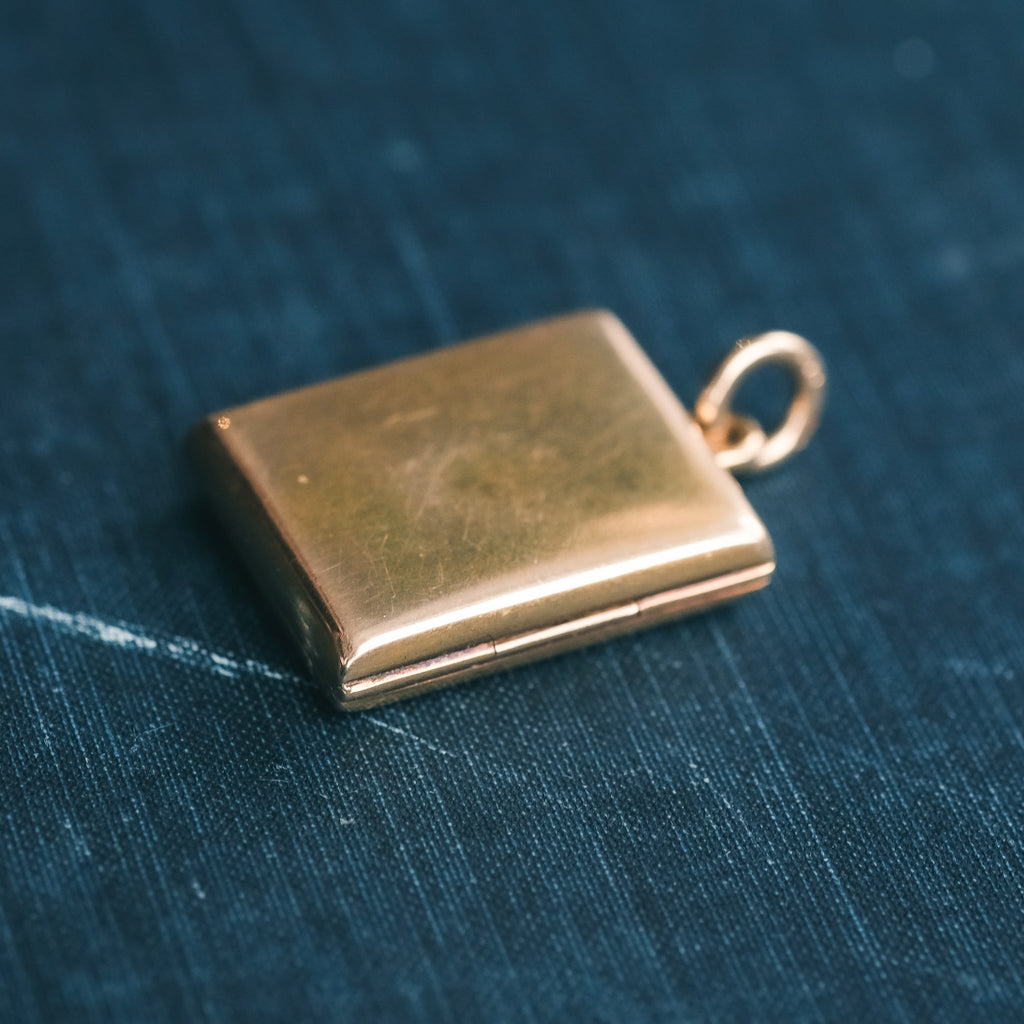 Victorian Gold Cushion Locket - Lost Owl Jewelry