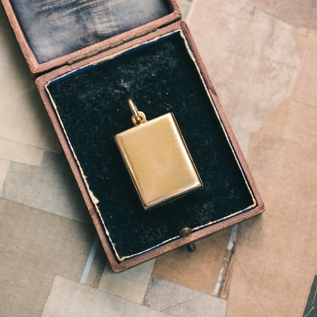 Victorian Gold Cushion Locket - Lost Owl Jewelry