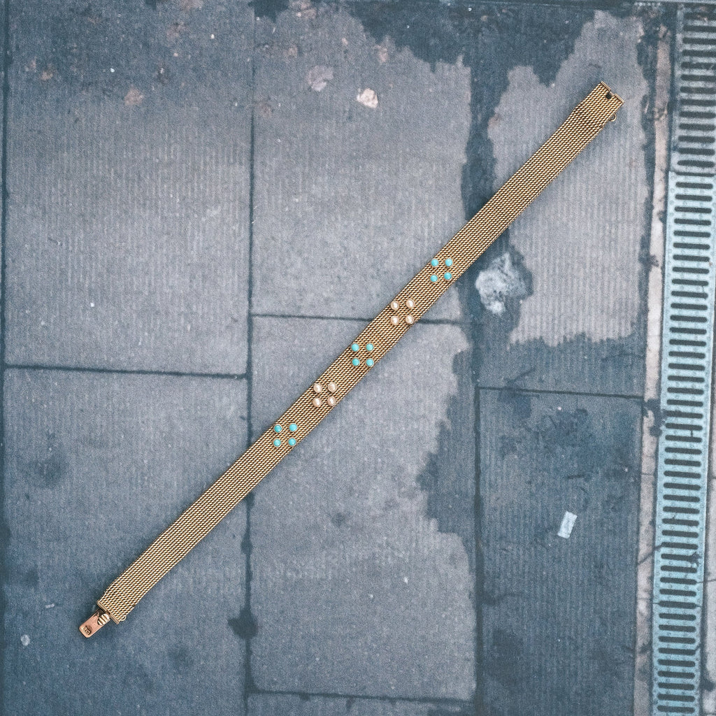 Victorian Gold Mesh Bracelet - Lost Owl Jewelry