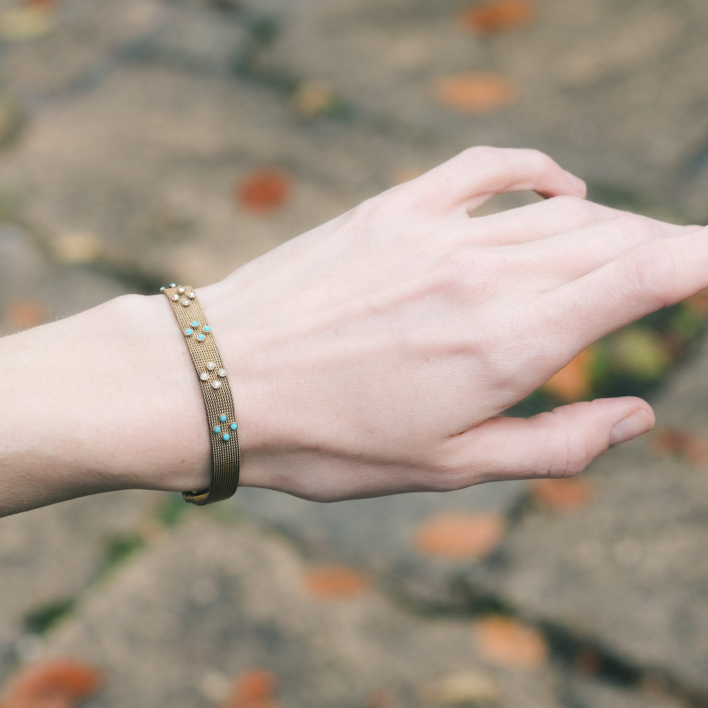 Victorian Gold Mesh Bracelet - Lost Owl Jewelry