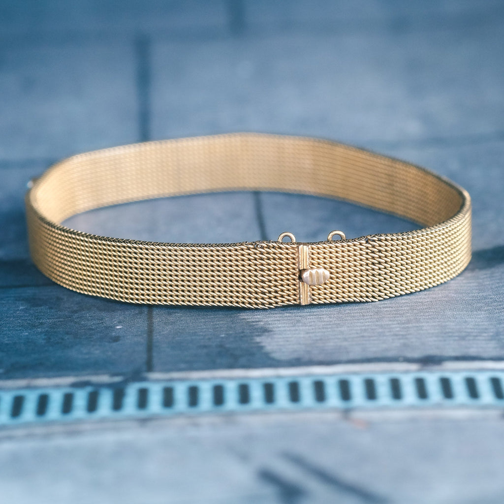 Victorian Gold Mesh Bracelet - Lost Owl Jewelry