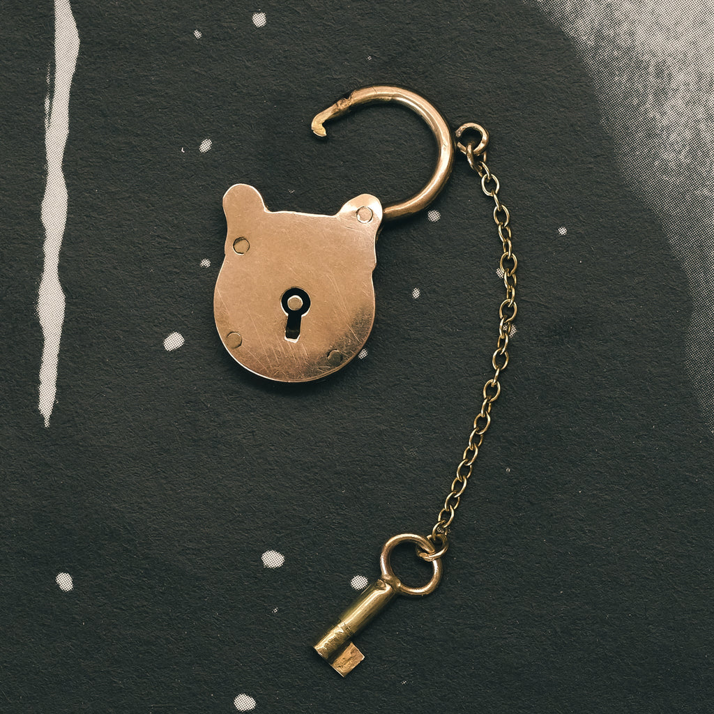 Victorian Gold Padlock & Key - Lost Owl Jewelry