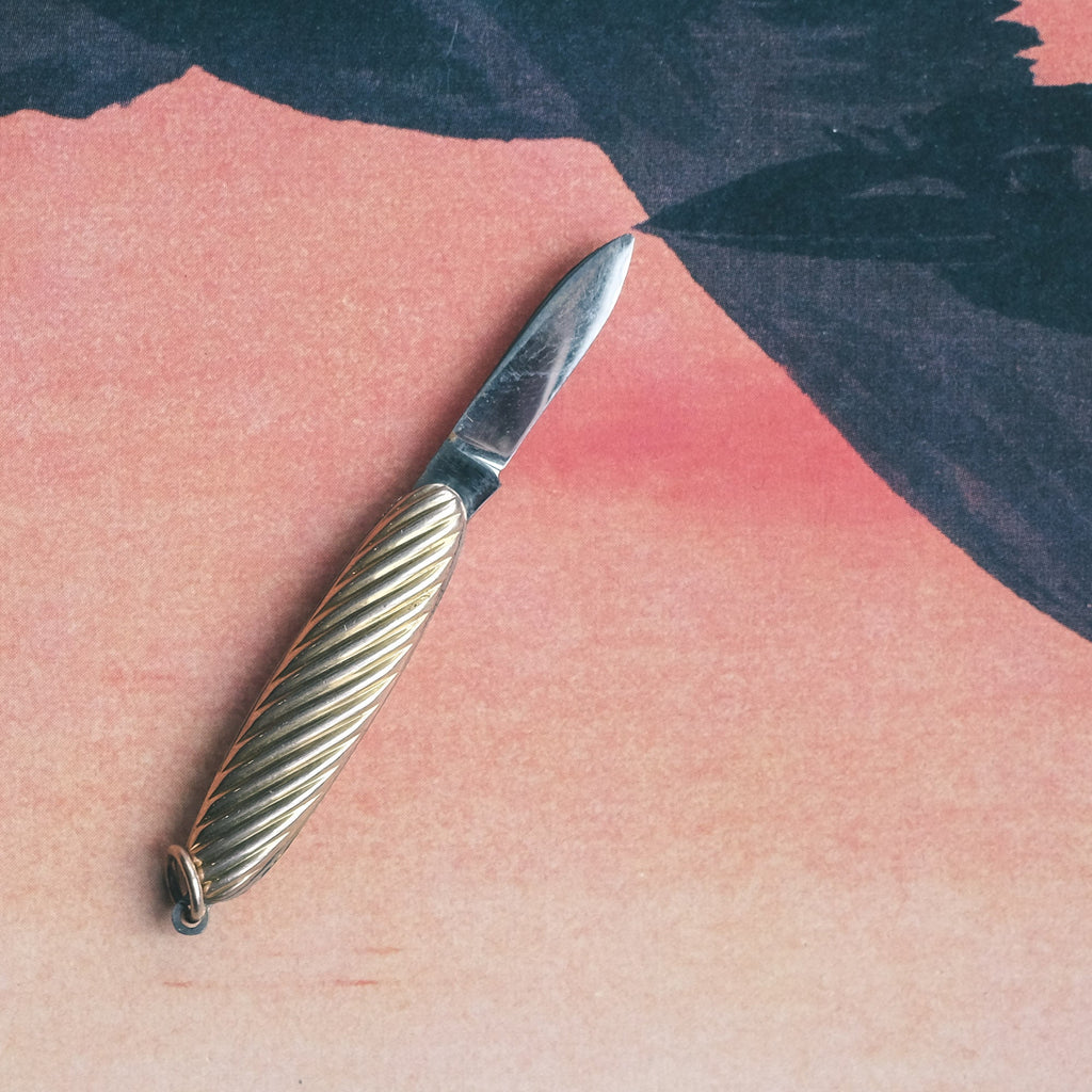 Victorian Gold Pocket Knife Pendant - Lost Owl Jewelry