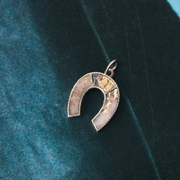 Victorian Gold Quartz Horseshoe Charm - Lost Owl Jewelry