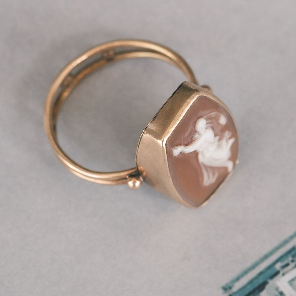 Victorian Hebe Cameo Ring - Lost Owl Jewelry