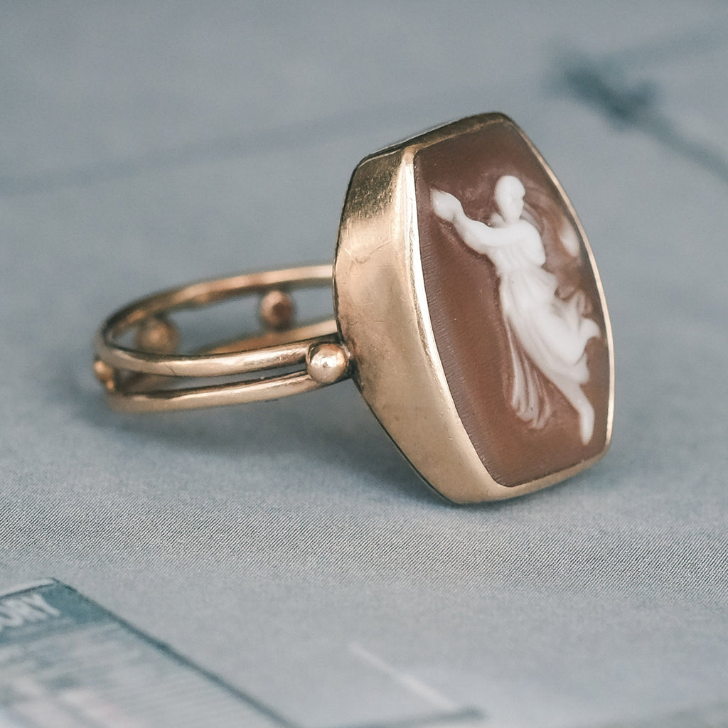 Victorian Hebe Cameo Ring - Lost Owl Jewelry