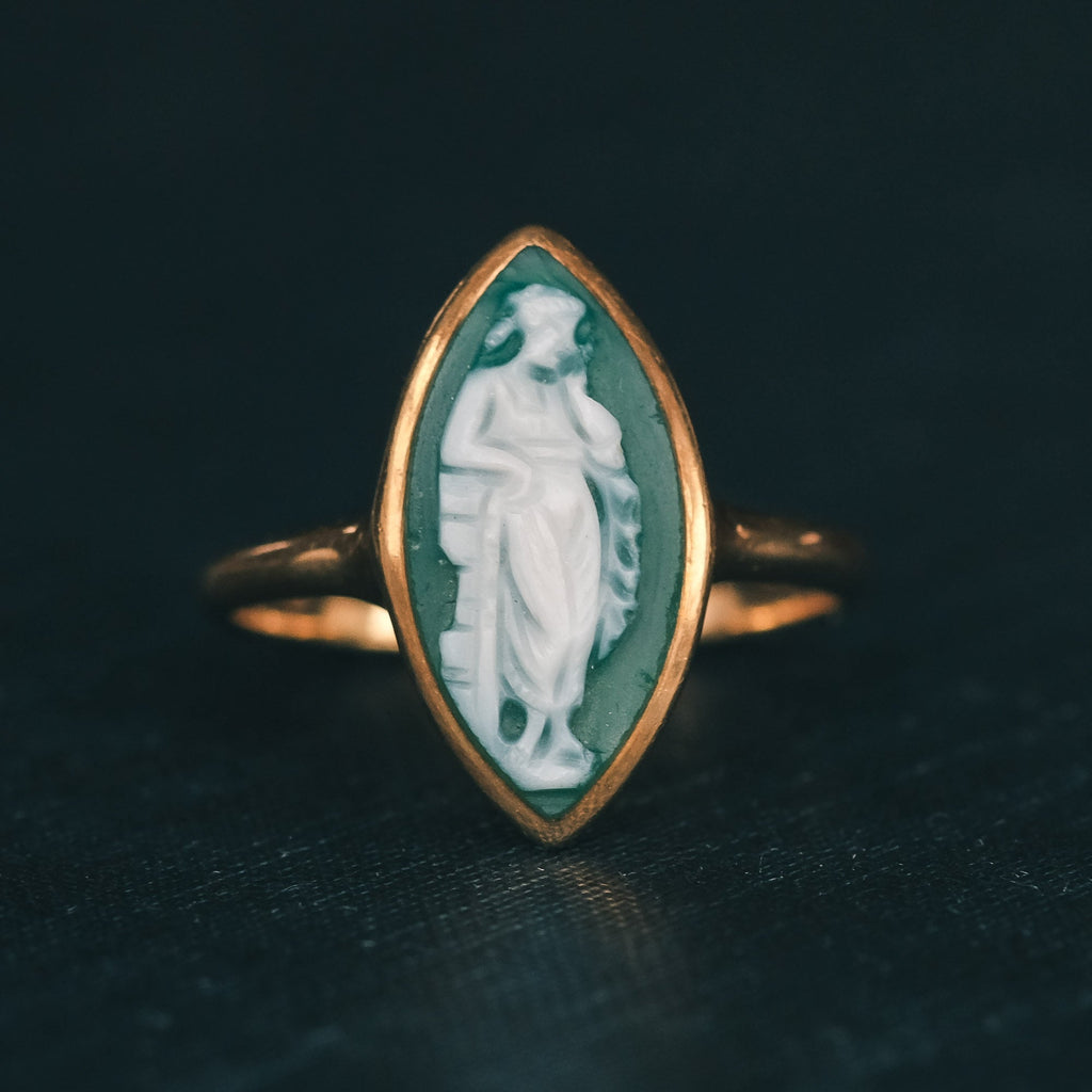 Victorian Helen of Troy Cameo Ring - Lost Owl Jewelry