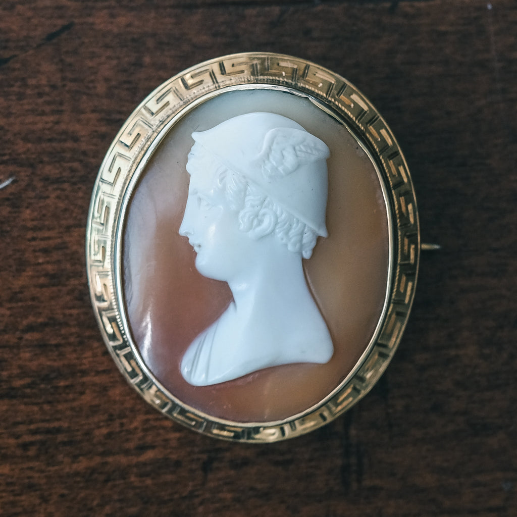 Victorian Hermes Cameo Brooch - Lost Owl Jewelry