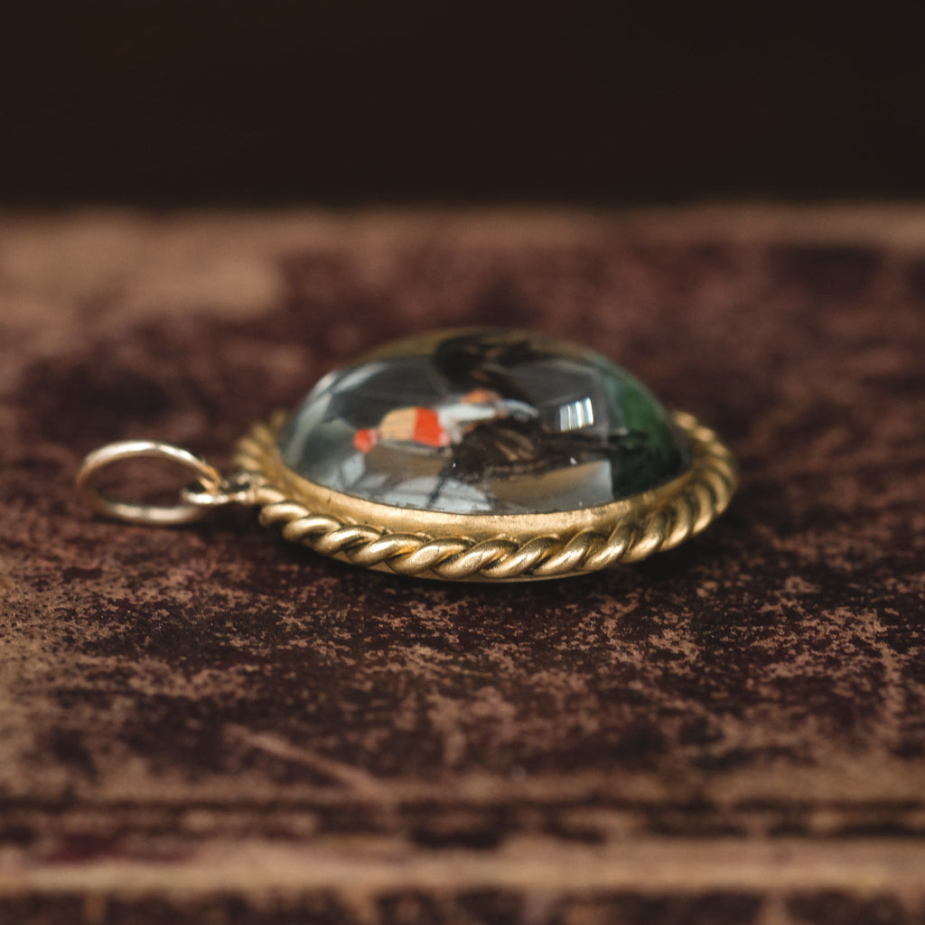 Victorian "Horse & Jockey" Essex Crystal Pendant - Lost Owl Jewelry