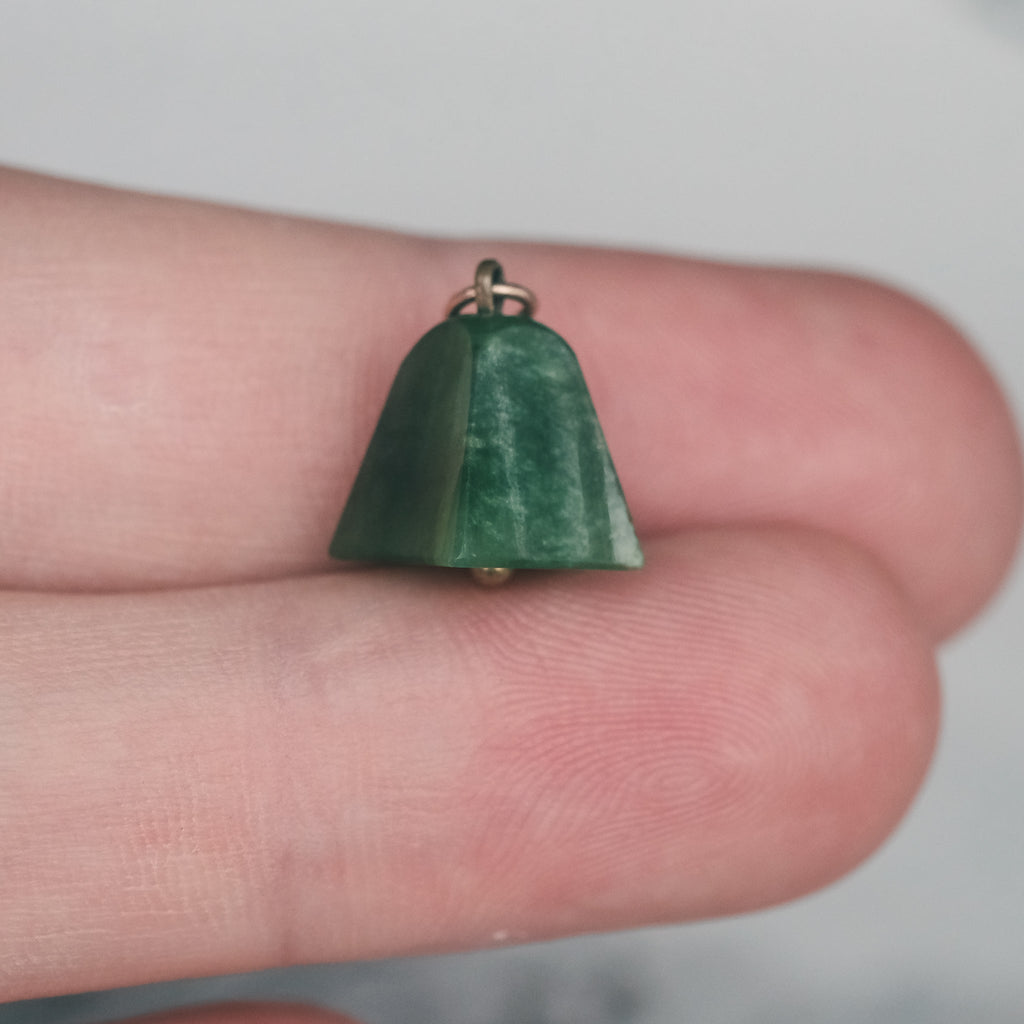 Victorian Jade Bell Charm - Lost Owl Jewelry