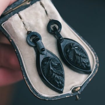 Victorian Jet Grapes Earrings - Lost Owl Jewelry