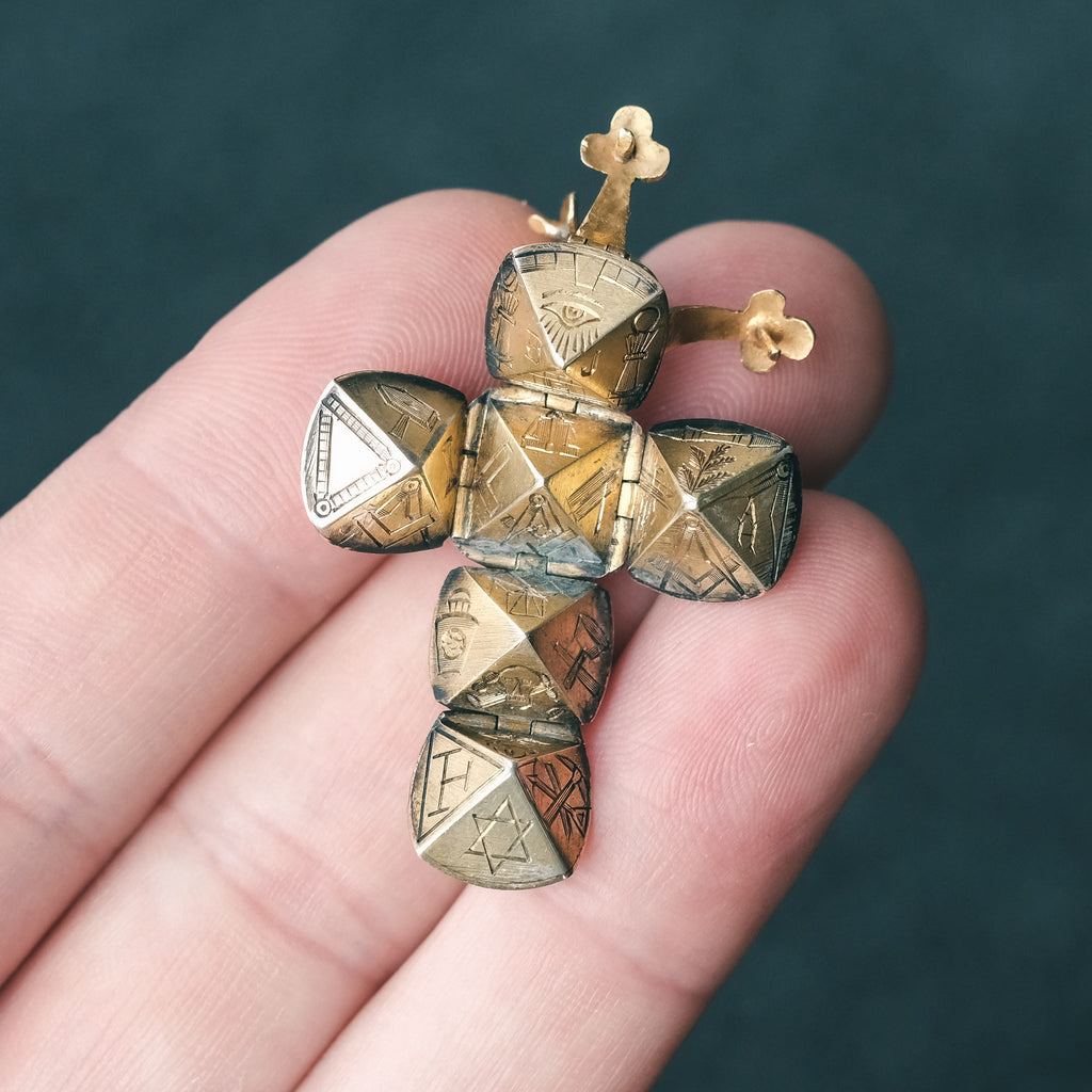 Victorian Masonic Ball Pendant - Lost Owl Jewelry