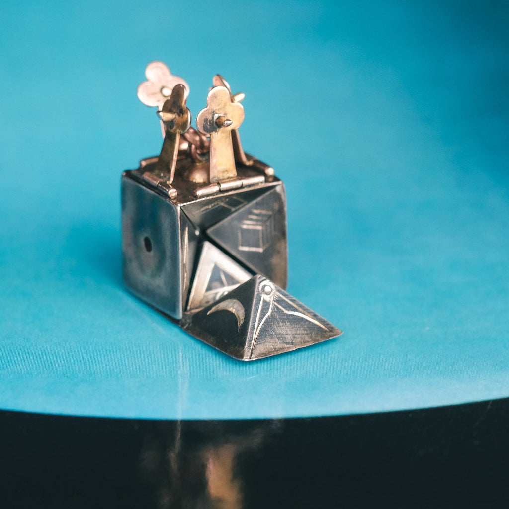 Victorian Masonic Cube Fob - Lost Owl Jewelry