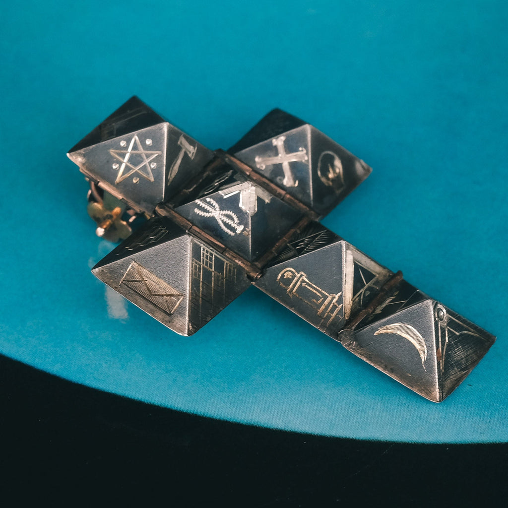 Victorian Masonic Cube Fob - Lost Owl Jewelry
