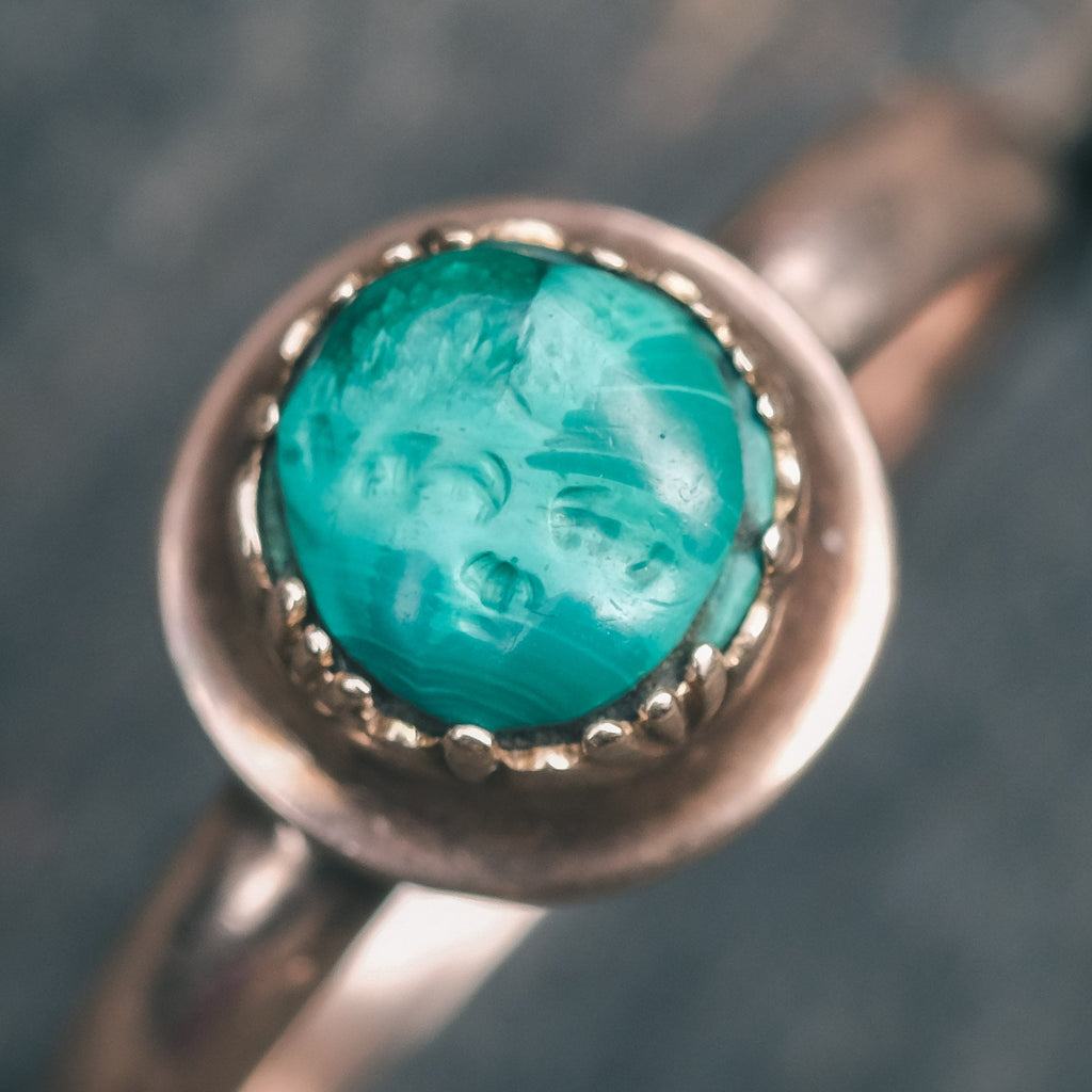 Victorian Moon Cherub Ring - Lost Owl Jewelry