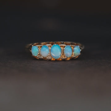 Victorian Opal Belcher Ring - Lost Owl Jewelry